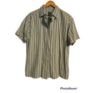 Last Chance Women's Striped Short Sleeve Shirt XL